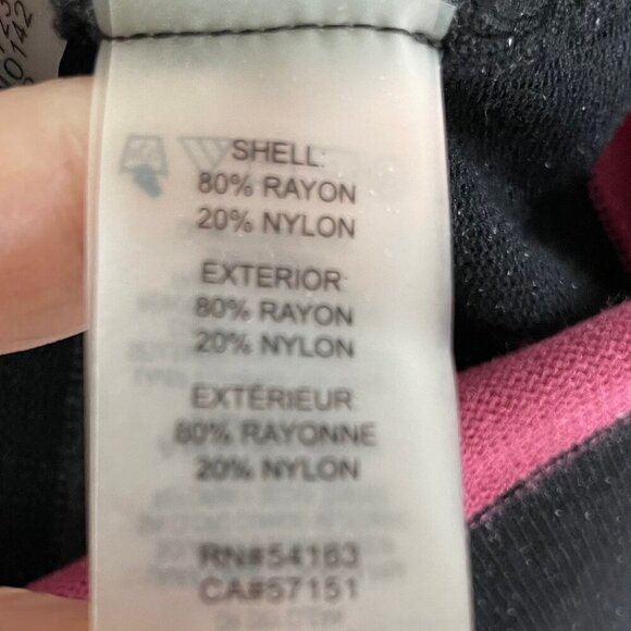 Karl Lagerfeld LS Striped Ribbed Mock Turtleneck Sweater Blk Wht Gry Pink Sz S - Picture 10 of 11